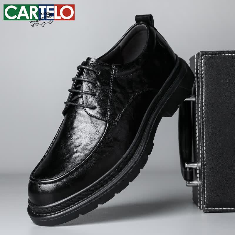 CARTELO Men's British Style Formal Business Derby Shoes