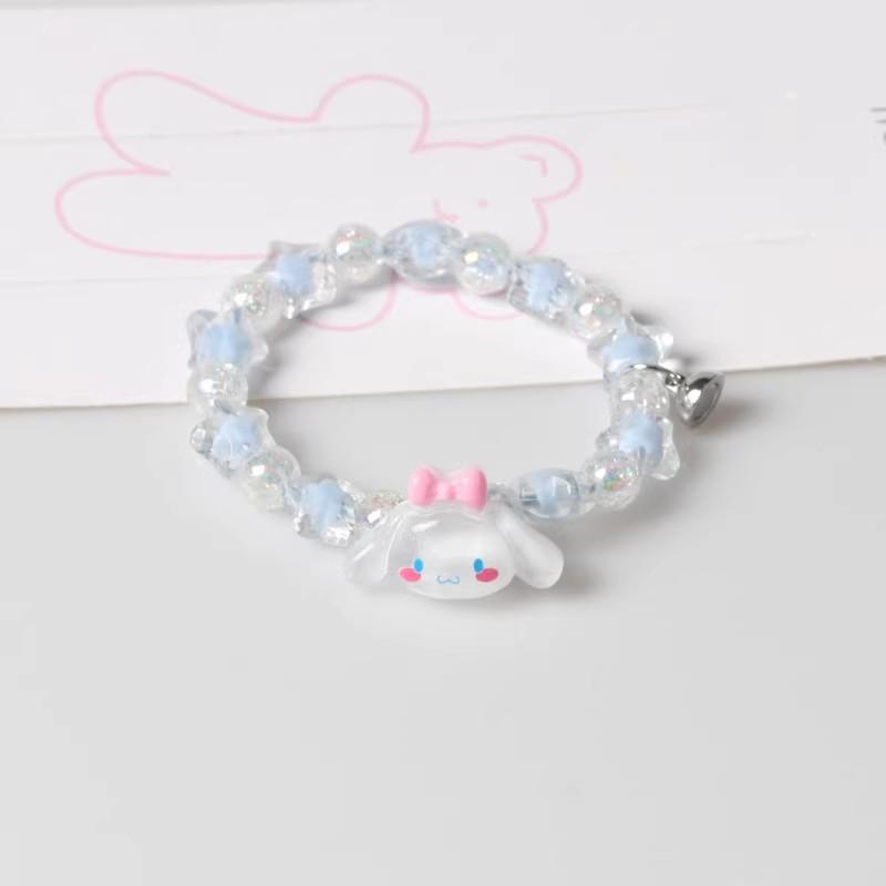 Sweet Crystal Beaded Couple's Magnetic Bracelets with Cinnamoroll & Kuromi - Perfect Bestie Gift