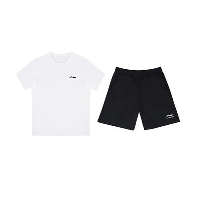 Plain Simple Comfortable Quick-Drying Breathable Versatile Round Neck Pullover Short Sleeve T-Shirt Casual Sports Set YTSU149-3+YKSV147-2