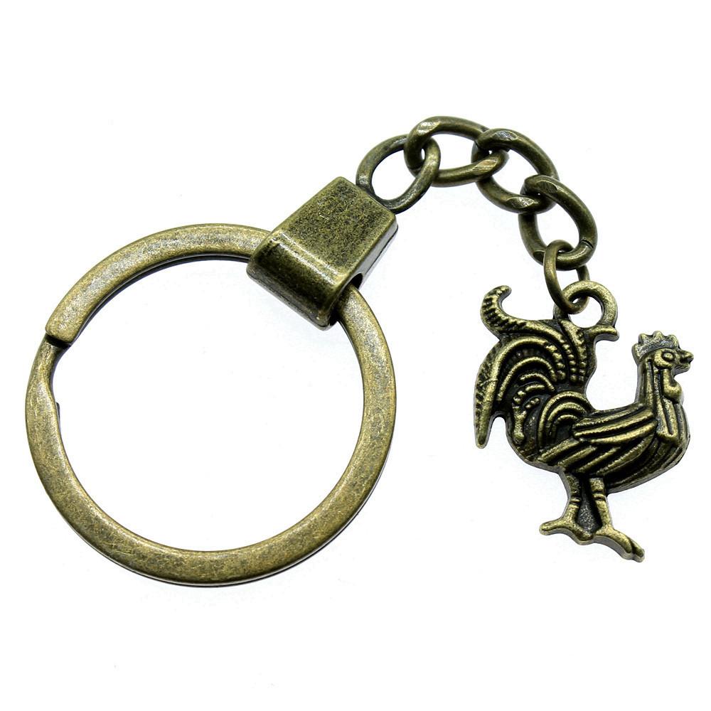 Vintage Bi Insekt Charme Sommerfugl Nøglering Fugl Antik Dyr Nøglering 30mm