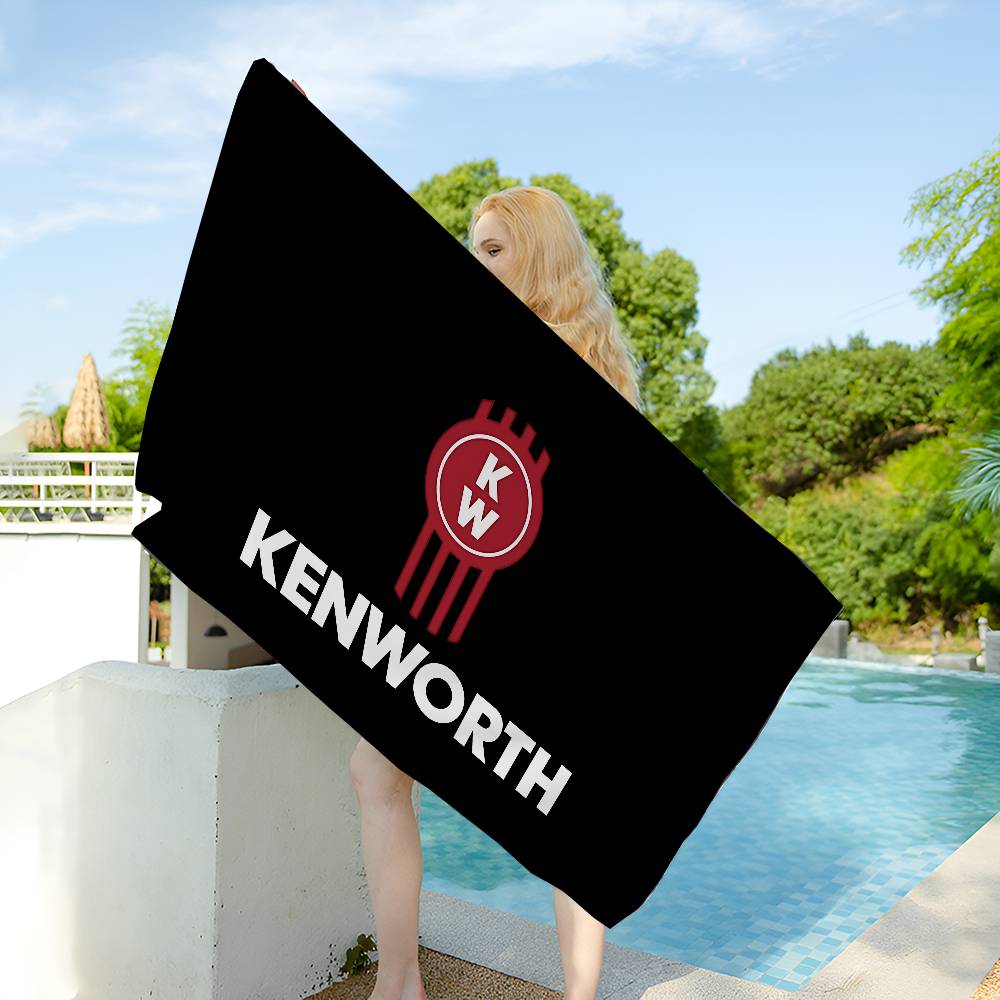 KENWORTH Logo Microfiber Blanket Quick Drying Beach Towels Oversized Printing Super Absorbent Pool Towel Blanket