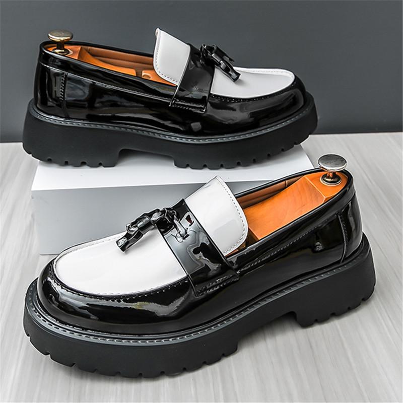 Móda Nový Designér Pánské Lehké Černé Bílé Mix Střapce Mokasíny Zvyšující Výšku Ležérní Boty Chůze Tenisky Zapatos Hombre