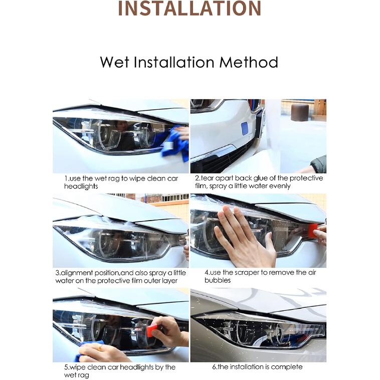 Car Headlight Protective Film for Subaru WRX VA STI 2015-2021, Smoked Black Tint Wrap Vinyl Transparent TPU Sticker,Smoked Black
