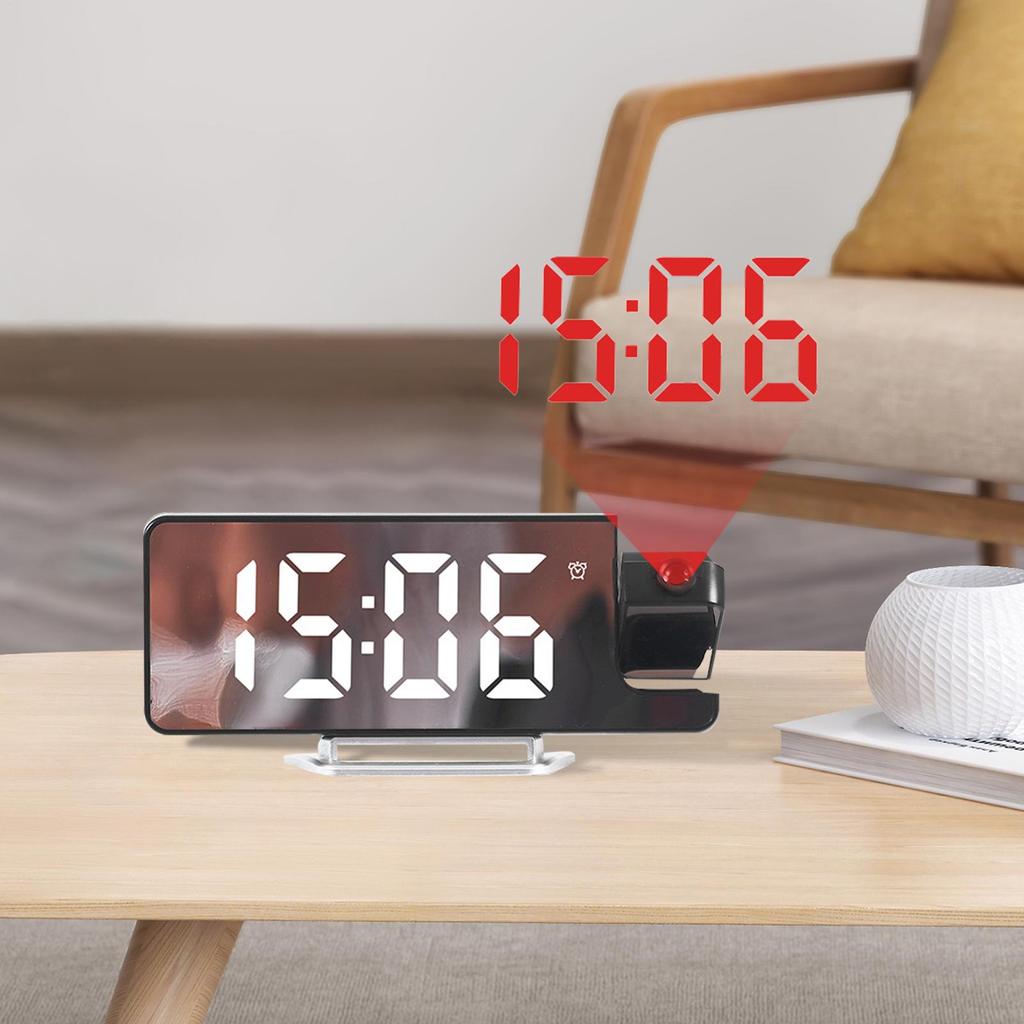 Projection Alarm Clock Multifunction Intelligent Luminous Clock Bedroom Large Screen Digital Clock Celling Projector
