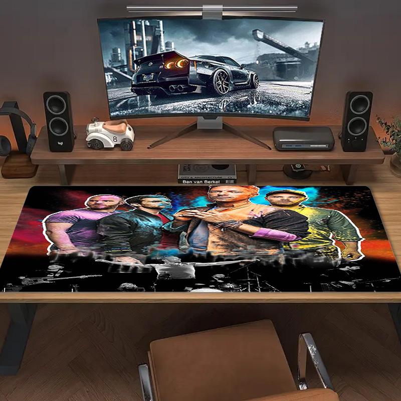 Coldplay Band Color Mouse Pad Large Gaming Table Cushion Non-slip Laptop Tablet Big Mousepad XXL Mat Mini PC Playmat With Lock edge