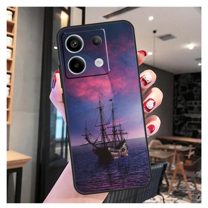 Yacht Sailing Boat Sunset Case For Xiaomi Redmi Note 11 9 10 12 13 Pro Plus 12S 11S 10S 9S Redmi 12 10C 12C 13C Cover