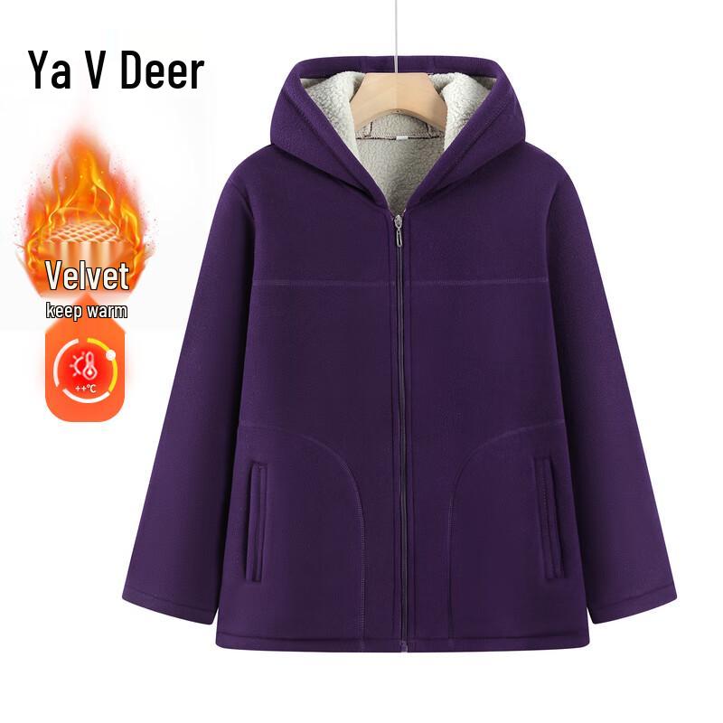 Yalu Women s Hooded Fleece-Lined Winter Jacket 5XL
