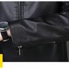 PU Leather Men's Slim Jacket Autumn and Winter Velvet Jacket Men's Casual Stand-up Collar Leather Jacket