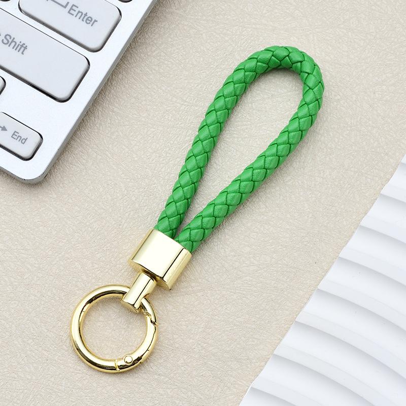 High Quality PU Braided Rope Car Keychain Simple Water Cup Pendant School Bag Keychain Motorcycle Key Ring Ring