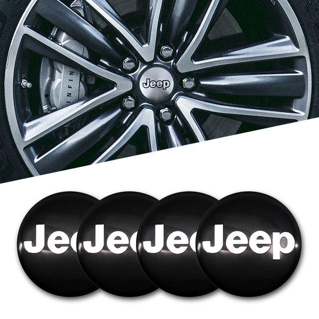 

4Pcs 56mm Car Emblem Auto Wheel Center Hub Caps Decal Accessories For Jeep Wrangler Renegade Compass Grand Cherokee Patriot