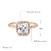 New Square Natural Zircon Ring Bride Wedding Fashion Jewelry  Rose Gold Color Rings For Women Crystal Gift