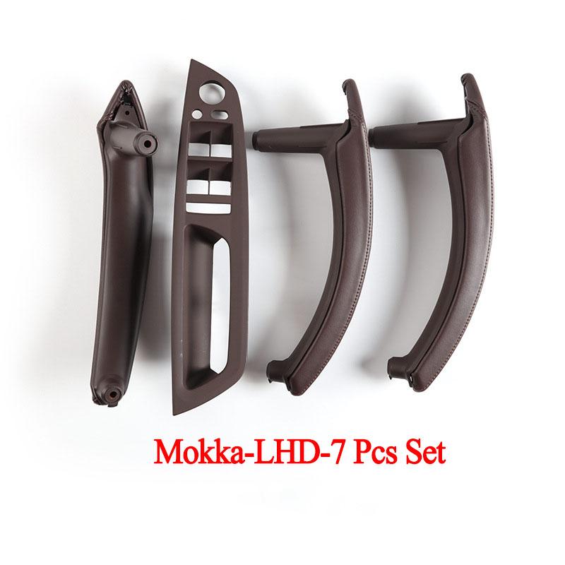 Suitable for  LHD or RHD Cars Interior Plastic Door Pull Handle with Leather Handle Cover 7pcs Full Set for BMW X5 X6 E70 E71 E72