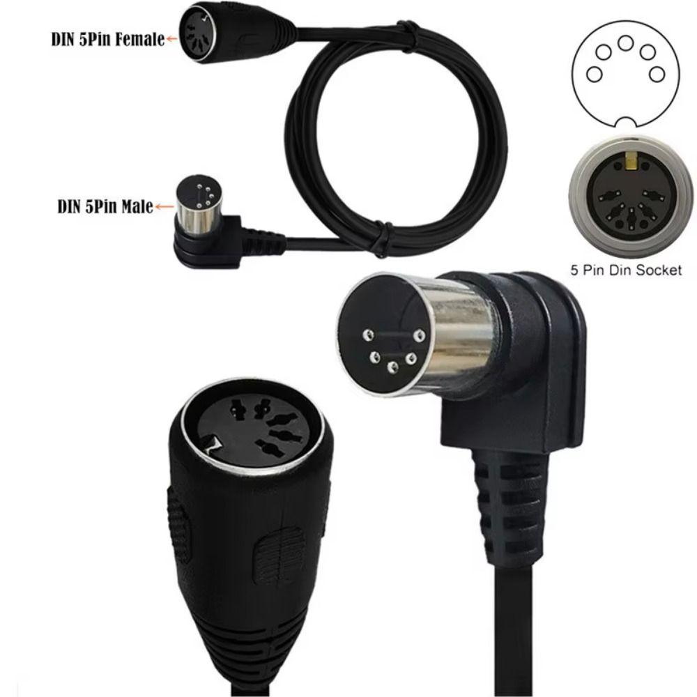 Double MIDI DIN 5PIN Extension Cable 90 Degree MIDI DIN Plug Cable  Microphone