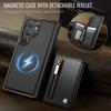 For Samsung Galaxy S22 Ultra 5G Case JEEHOOD J12 Magnetic Detachable Zipper Wallet Kickstand Leather Back Cover Magnetic Case