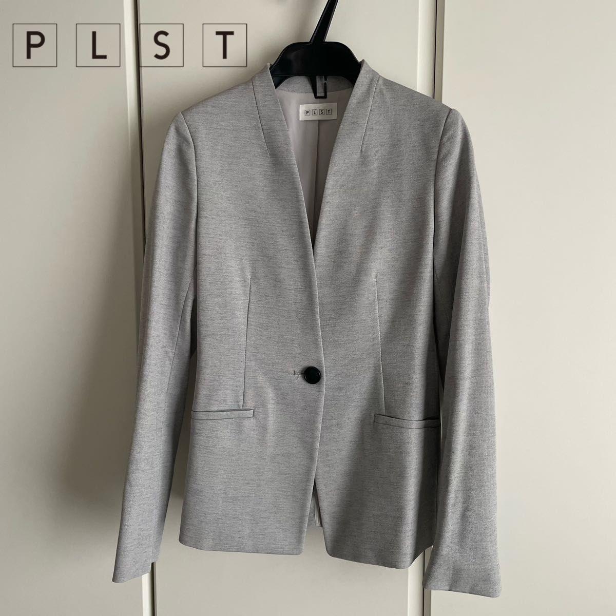 Beautiful item! PLST Collarless Jacket Jacket Light Gray XS Ladies