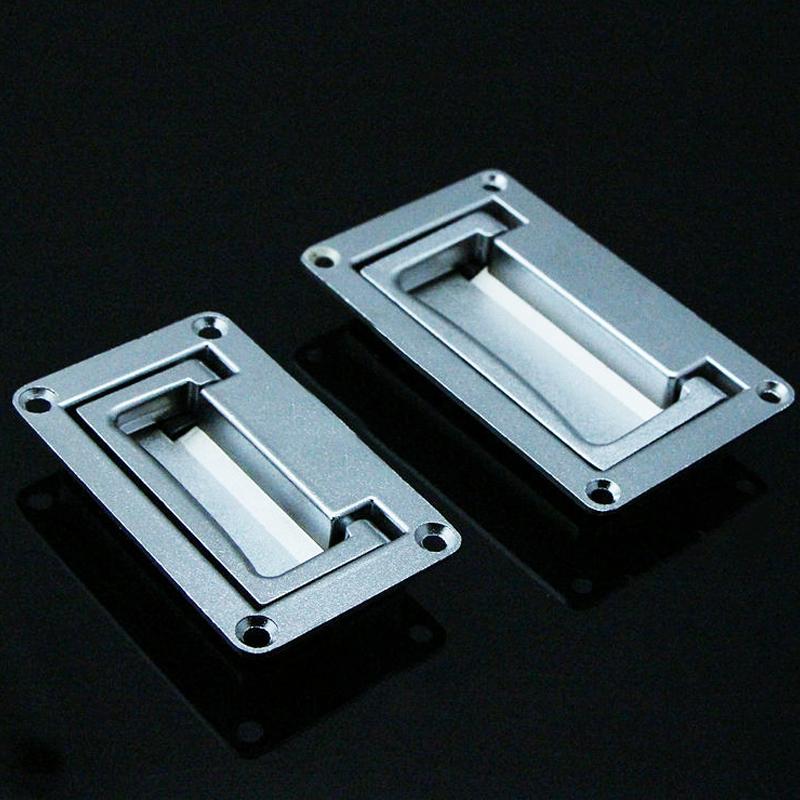 1pc 9.5cm x 6cm/11.1cm x6.9cm Metal Rectangle Shaped Recessed Folding Pull Handle Grip