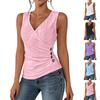 Women's Fashionable Summer Outdoor Wear, New Slim-fit Color V-neck Sleeveless Camisole Top