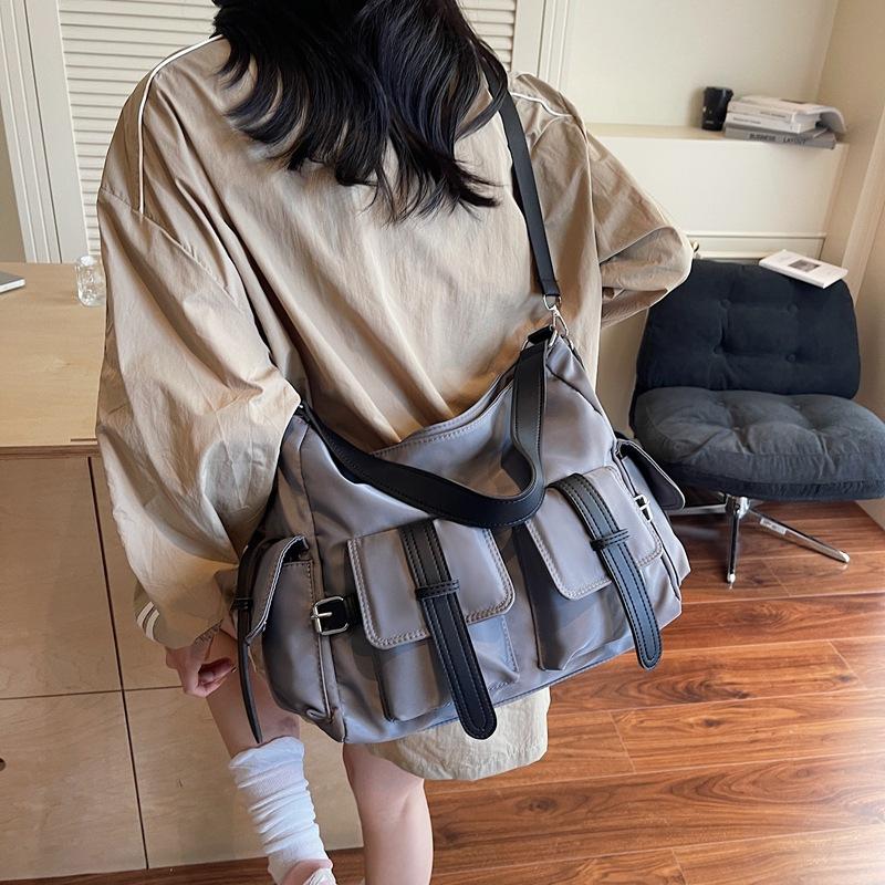 Korean Version Large Capacity Bag Summer New Fashionable Nylon Shoulder Crossbody Bag Casual Commuting Tote Bag