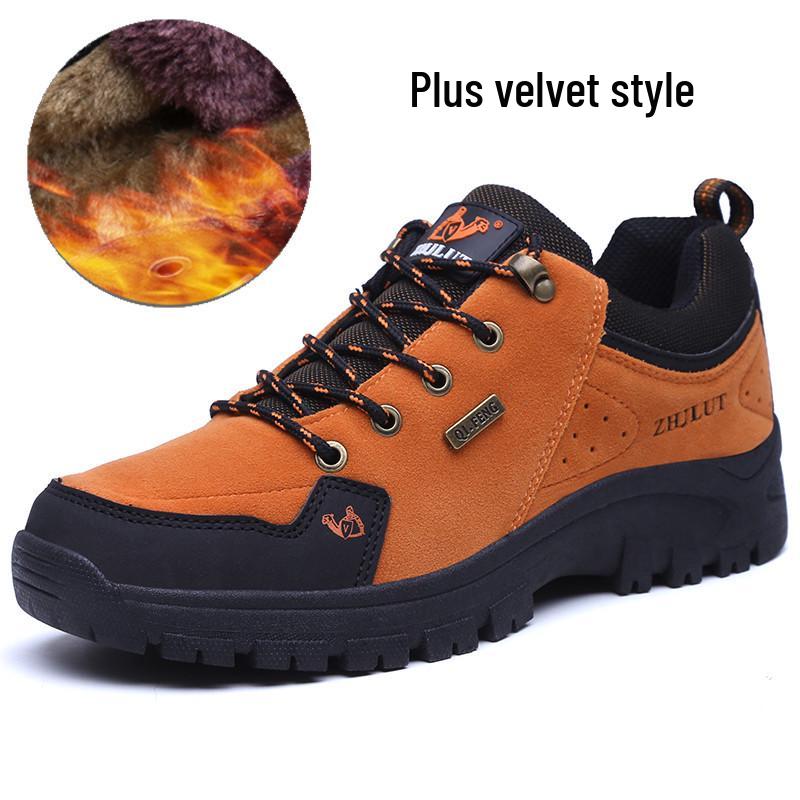 Autumn/Winter Outdoor Low-Top Hiking Shoes for Men & Women - Cotton Lined