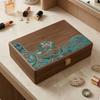 Wooden Jewelry Box Flat-Profile for Dresser, Bedroom, Women