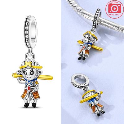 Sun Wukong Affen Anhänger Kupfer Handwerk Authentische Charms Passend für Authentische Perlen Armband Charms Schmuck Geschenke Ideal Für Frauen