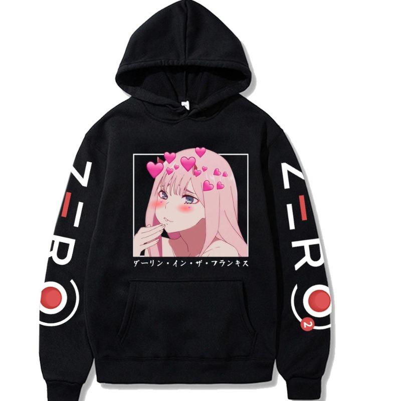 Darling In The Franxx Zero Two Hoodie Men Women Harajuku Pullover Street Wear Unisex Autumn Winter Plushed Sweater