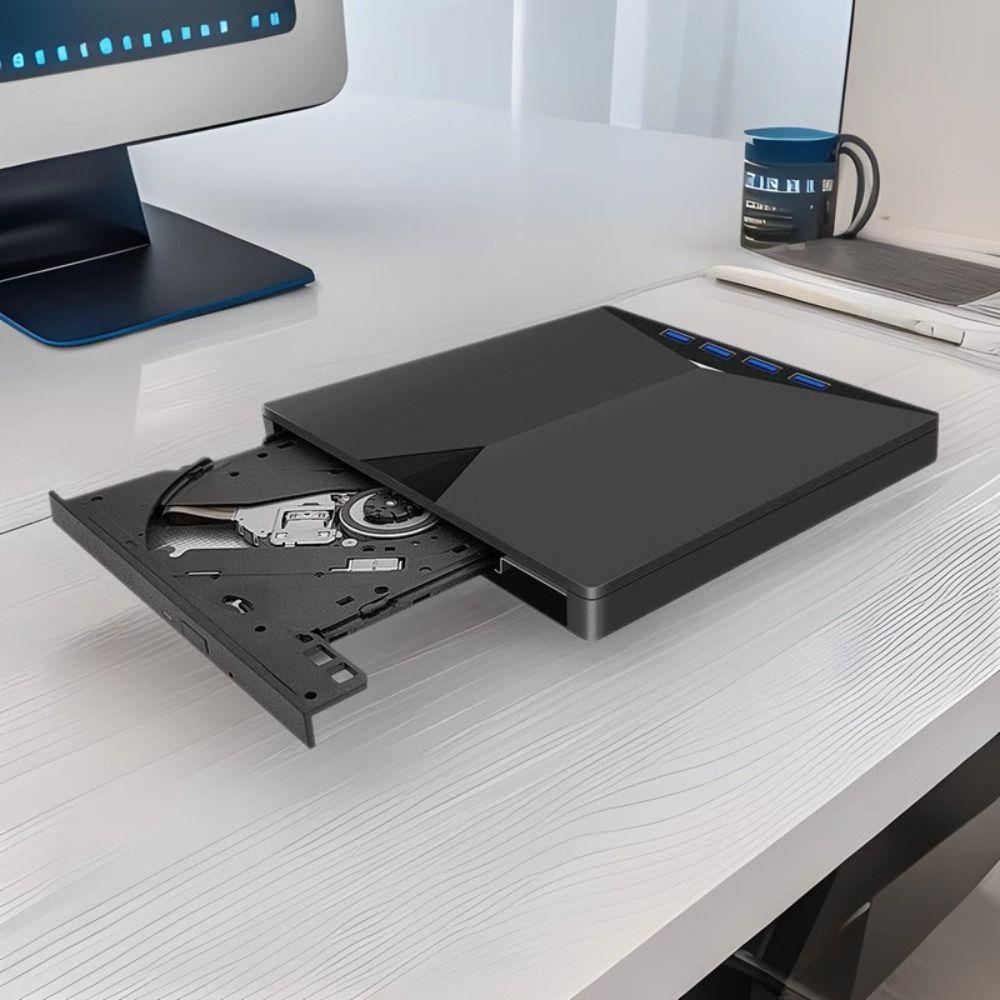Plug-and-Play Type-C DVD Burner High-Speed Optical Drive 7-in-1 External DVD Drive  Office