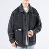 Frühling und Herbst Neue Herren Jeansjacke Lässig Locker Teenager Handsome Denim Cargo Jacke Revers