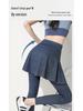 High Waist Two-Piece Yoga Pants - Spring/Summer Tummy Control, Pocketed, Cropped Denim, Plus Size