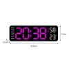 LED Wall Clock Humidity with Date Automatic Brightness Dimmer Desk Clock for Kitchen Office Bedroom Home Background Living Room