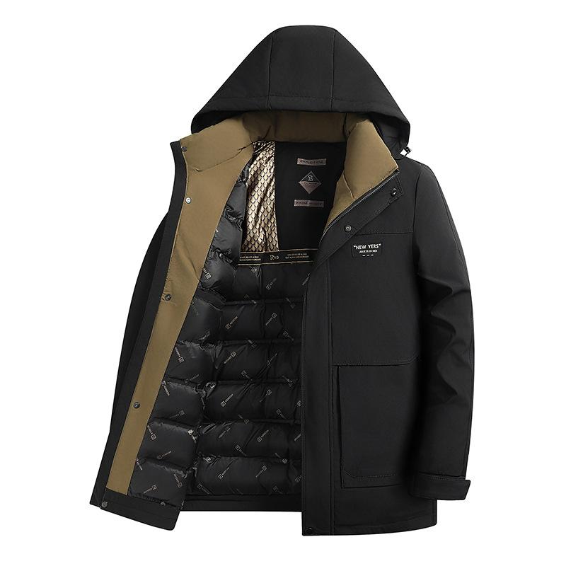 

Мужская зимняя куртка-пуховик, новая мужская куртка-пуховик из белого утиного пуха, утолщенная, удобная, универсальная, повседневная куртка для мужчин 3XL