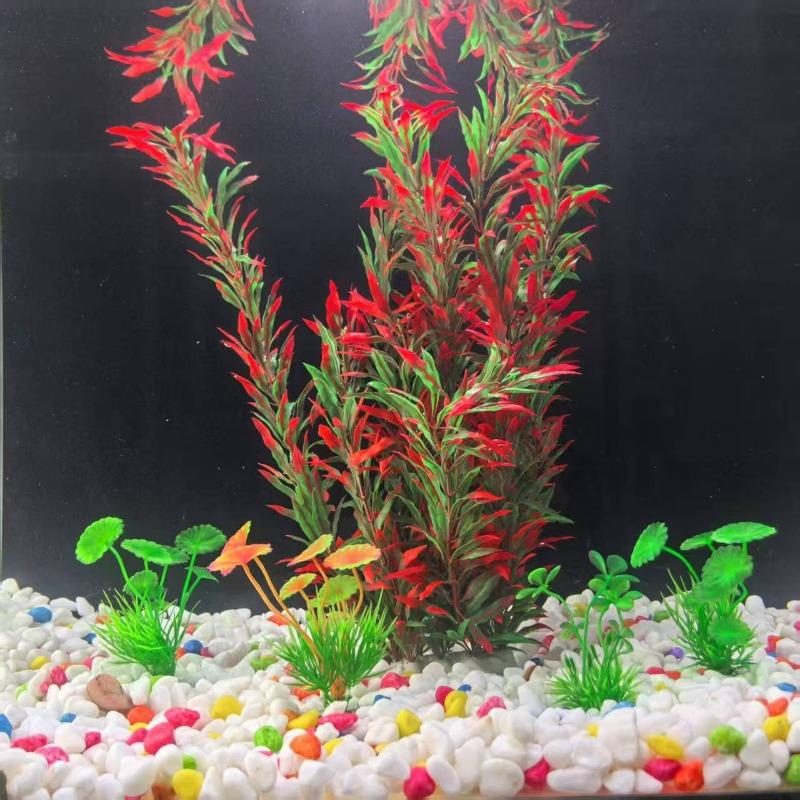 

Fish Tank Landscaping Decoration 40cm Software Simulation Aquatic Plants Plastic Plants Aquarium Lazy Set Ornament червоний