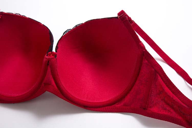 Sexy Lingerie Bra and Shorts Set [Unigrand] (C75/M, Red)