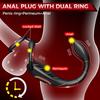 Male Penis Ring Vibrator for Male Double Ring Anal Plug Delay Ejaculation Perineum Stimulator Prostate Massager Adult Sexy Toys