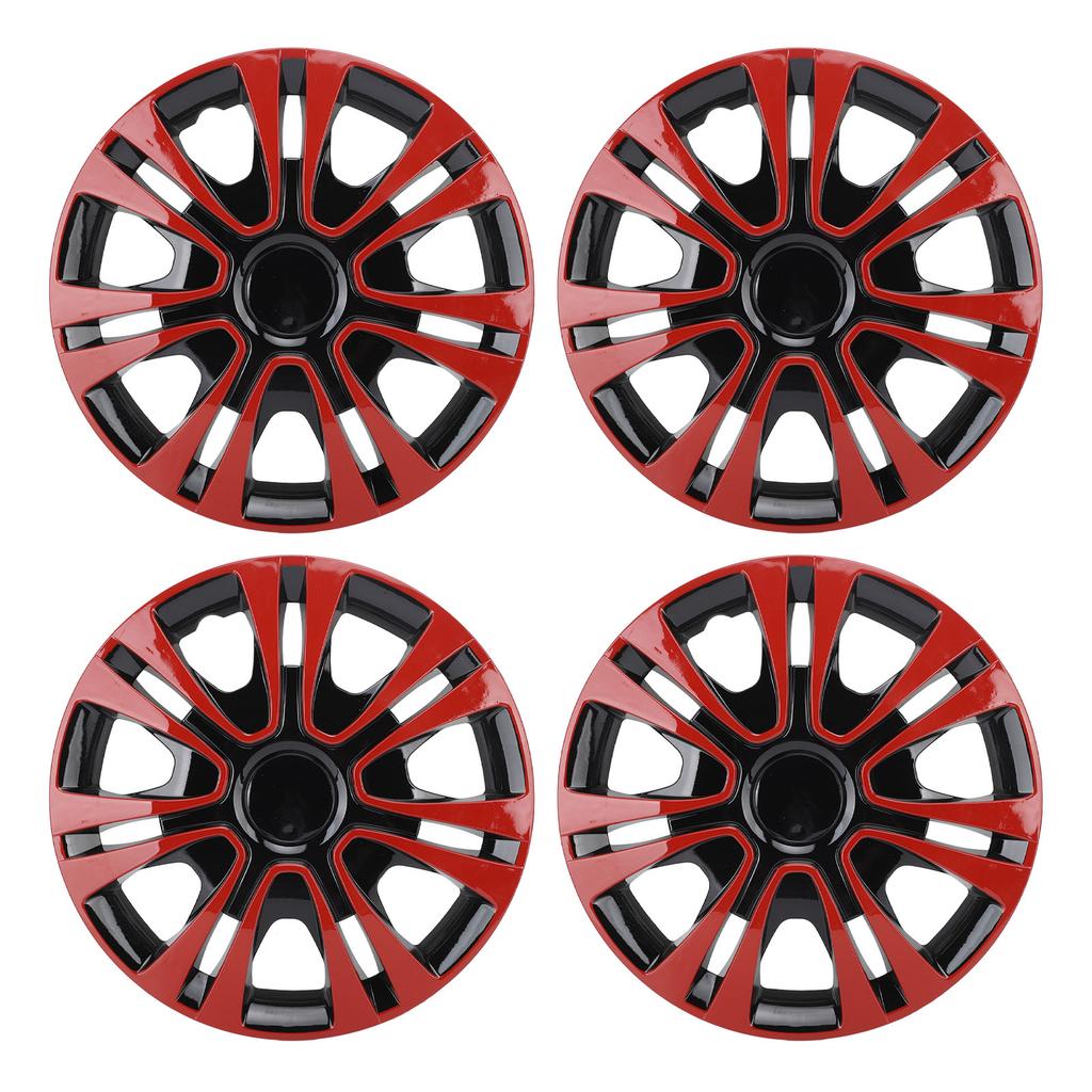 4Pcs Wheels Rim Cover 13 Inch Black Red Stylish Durable Protective Hubcap Wheel Covers For Most