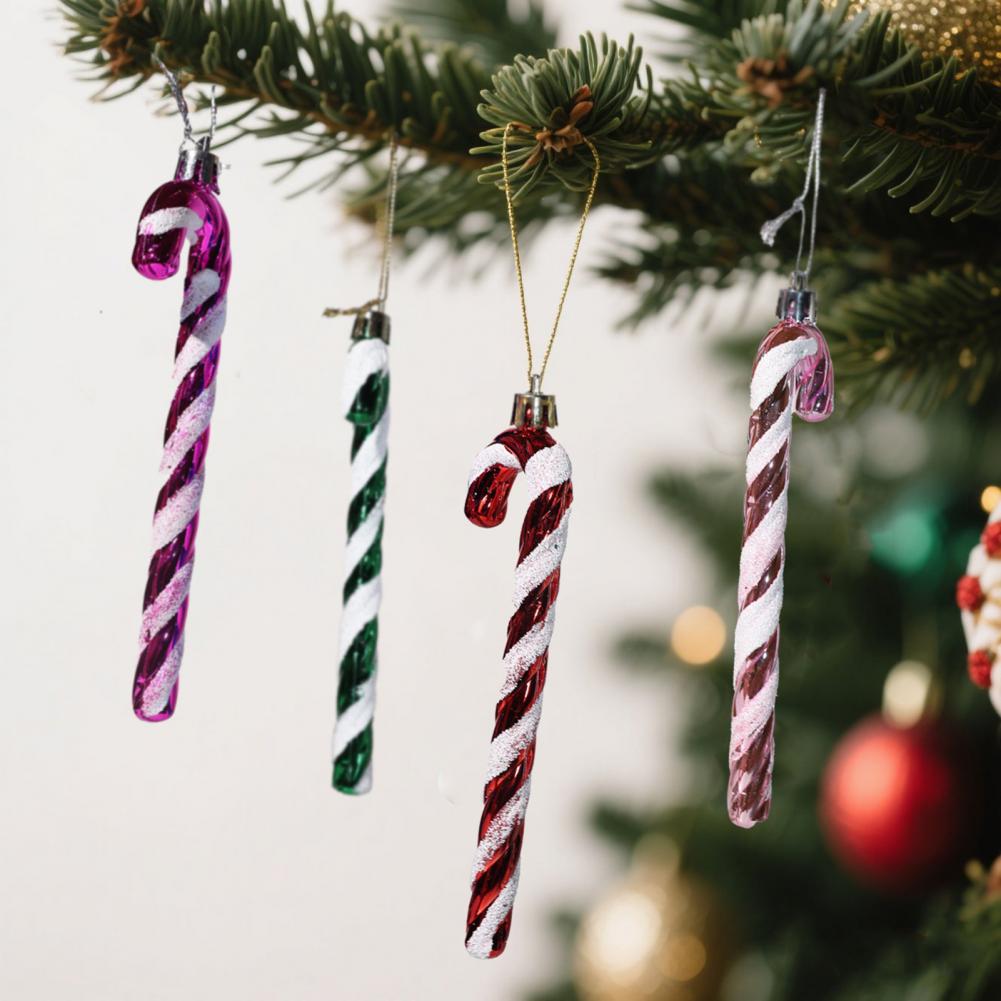 Realistic Candy Cane Decoration Christmas Candy Cane Ornaments Set 6 Plastic Twisted Candy Canes 12 Green White Xmas for Holiday