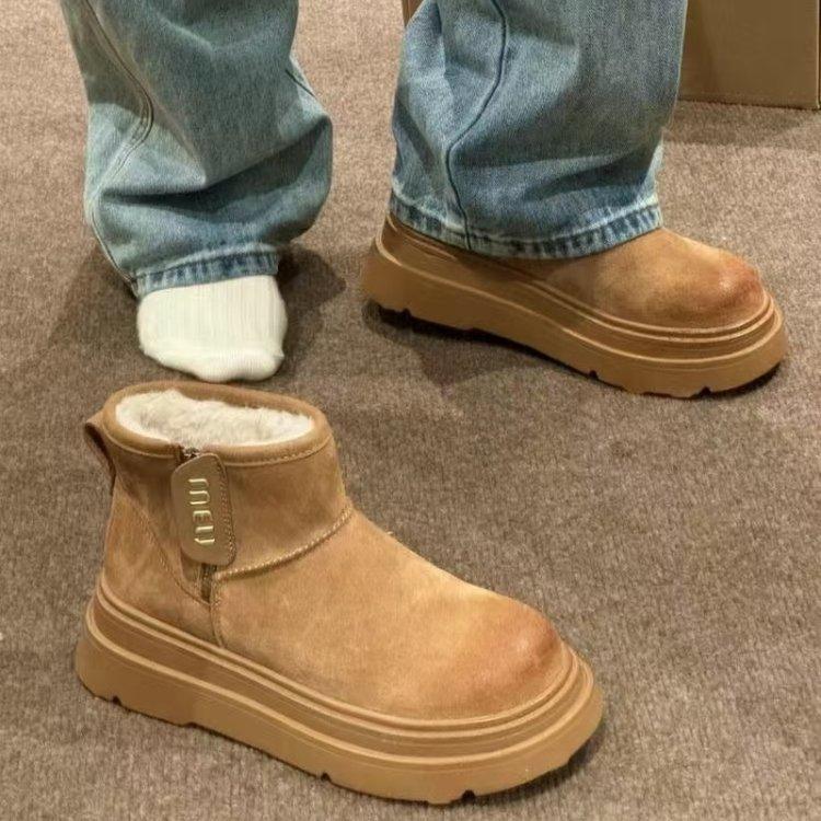 

Популярные зимние ботинки на толстой подошве для женщин, зимние новые утолщенные теплые бархатные нескользящие короткие ботинки на молнии, хлопковая обувь, хлопковые ботинки 40