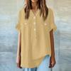Women's Fashion Loose Casual Summer V-neck Short Sleeve T-shirt