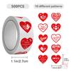 500Pcs/Roll Happy Valentine's Day. Red Hearts Kids Rewards Stickers - DIY Scrapbooks Album Decor Sealing Label Decals