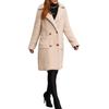 Cappotto da Donna Lunghezza Media in Lana d'Agnello Sintetica - Autunno/Inverno, Vestibilità Larga, Con Velluto Interno, Stile Europeo e Americano alla Moda