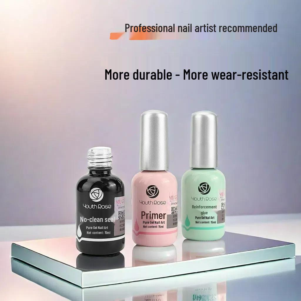 Yanrui Gel Nail Polish Set: Base Coat, Top Coat, Matte & Reinforcement Bonder.