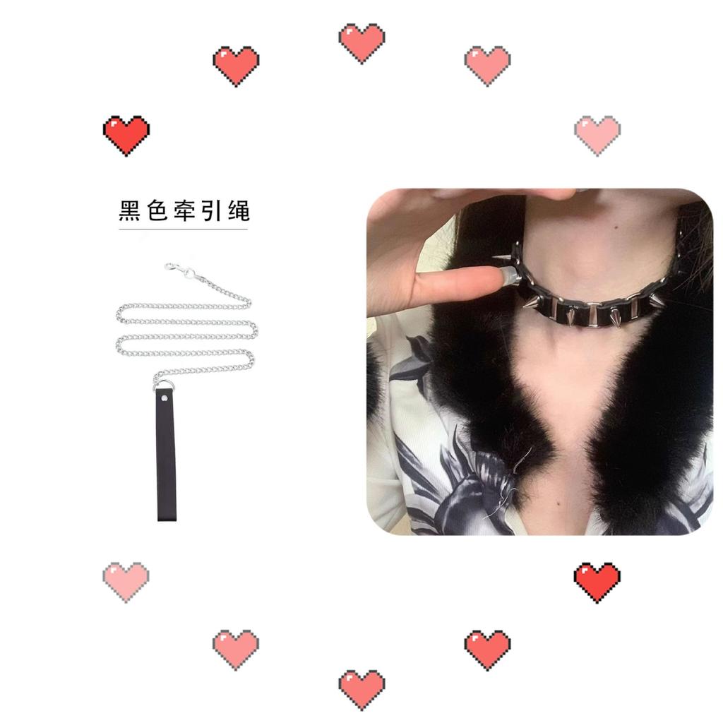 Collar Collarbone Chain Punk Goth Necklace Japanese Shibuya Splicing Rivet Collar Choker