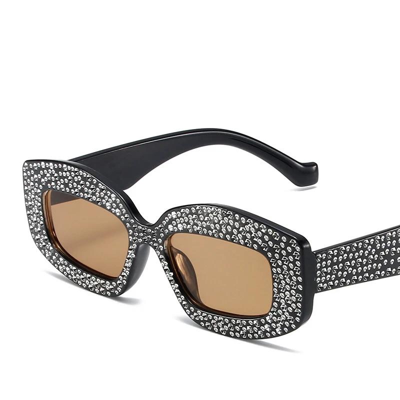 Luxury Diamond Bling Sunglasses Women For Men Vintage Brand Design Sun Glasses Big Frame Irregular Popular Crystal Punk Eyewear