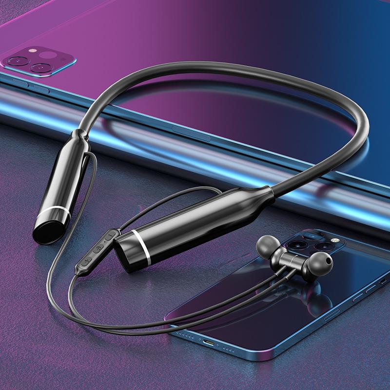 Wireless Neckband Bluetooth Earphones 5.0 with True Stereo, Deep Bass, and Long Battery Life for Sports.