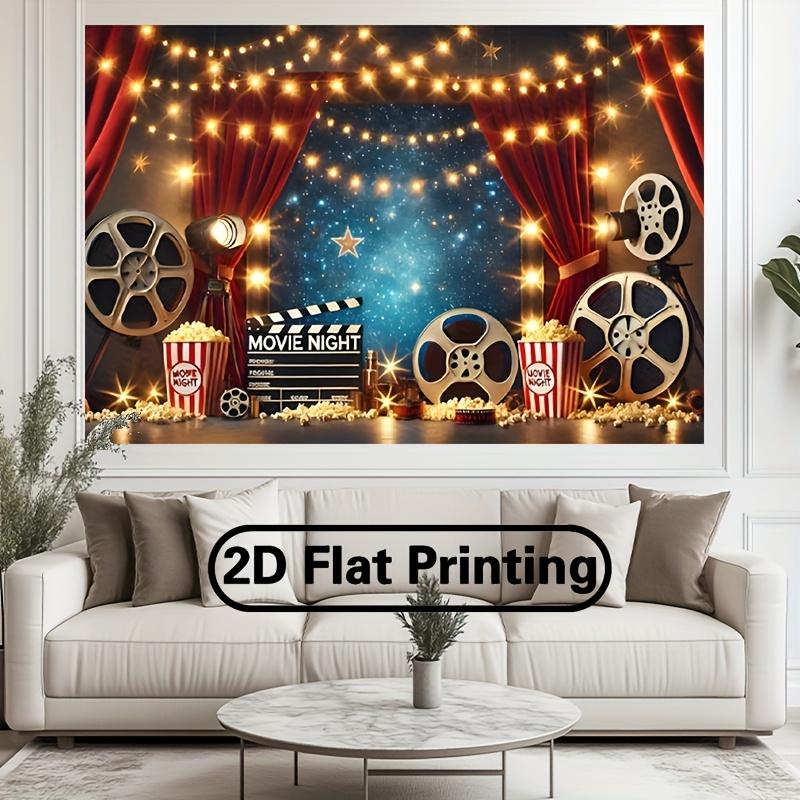 2D plane - 1 movie night polyester photography background banner indoor and outdoor decoration banners