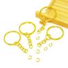 100pcs 1inch Keychain Rings Golden Split Round Key Ring with Chain and Open Jump Rings DIY Keychain Making Crafts Keychains with Chain and Jump Rings