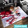 Custom Name Rug Santa Snowman Friendship Area Rug Suitable for Indoor And Outdoor,Carpets for Homes, Offices,Living Rooms,Home Decor,Christmas Gift