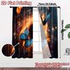 Set Of 2 Modern Flat Printing Curtains Without Rod Celestial Butterflies Durable Polyester Curtain With Light Filtering