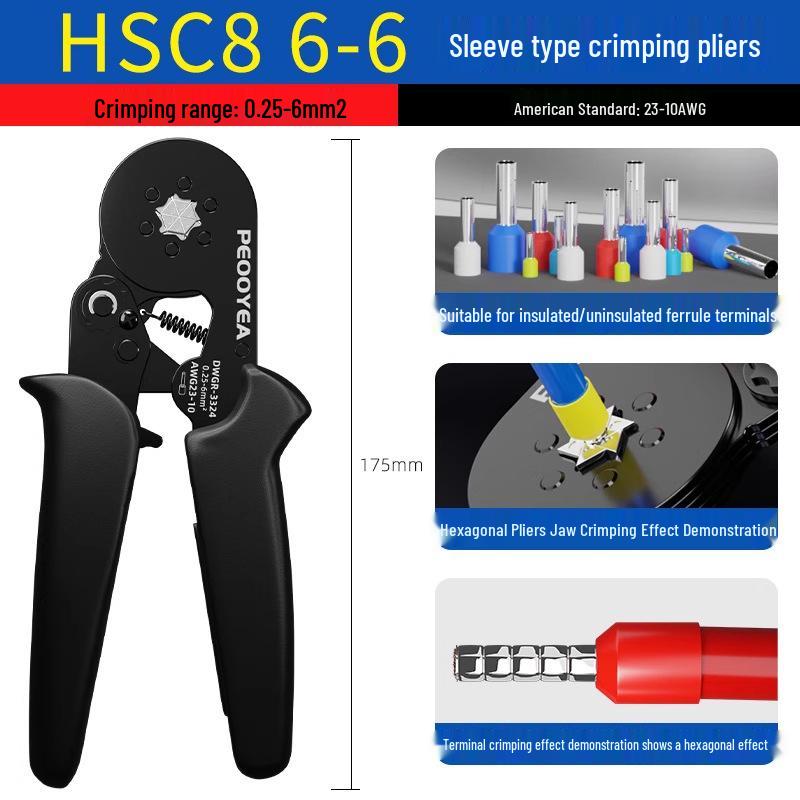 VE-Klemmen-Crimpzangen-Set - HSC8 Hochkohlenstoffstahl Langlebige Elektrikerzangen