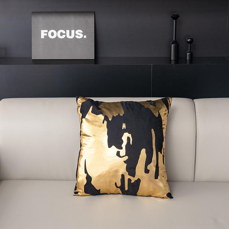 Бархатные Мягкие Золотые Наволочки для Подушек Декоративные Чехлы для Подушек с Фольгой для Дивана Автомобиля Кушетки Спальни 45x45 см 45x45cm